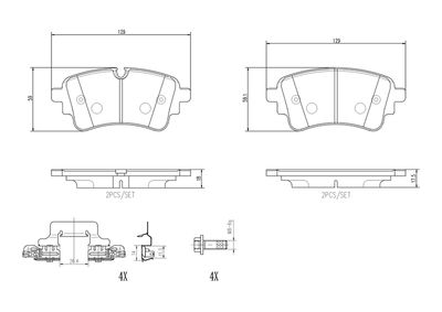 Sada brzdových destiček, kotoučová brzda BREMBO P85185N