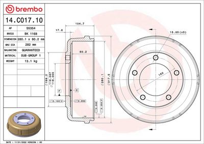 TAMBUR FRANA BREMBO 14C01710 1