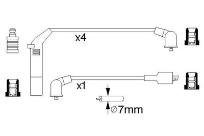 Комплект проводов зажигания BOSCH 0 986 357 142 для HYUNDAI SONATA