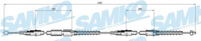 Тросик, cтояночный тормоз SAMKO C0564B для OPEL TIGRA