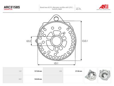 Usmerňovač alternátora AS-PL ARC3158S