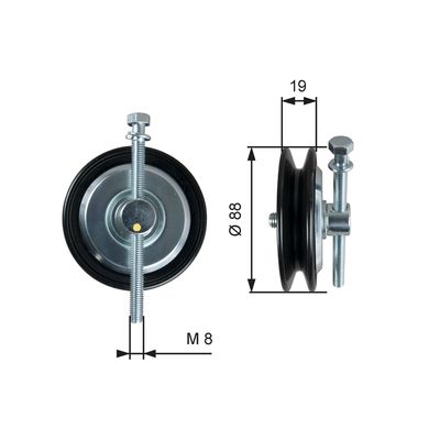 Tensioner Pulley, V-belt GATES T39361