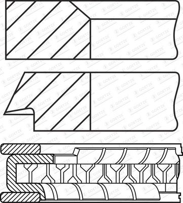 SET SEGMENTI PISTON GOETZE ENGINE 0845160600 1
