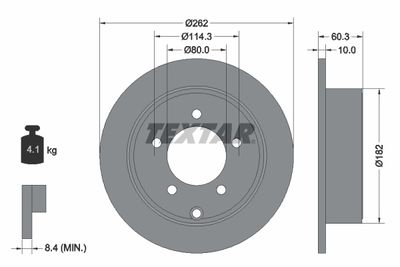 Тормозной диск TEXTAR 92202903 для CHRYSLER 200