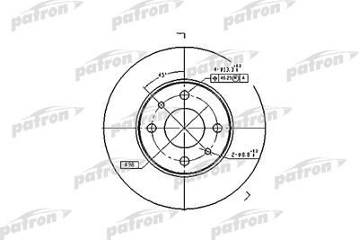 Тормозной диск PATRON PBD1745 для FORD KA