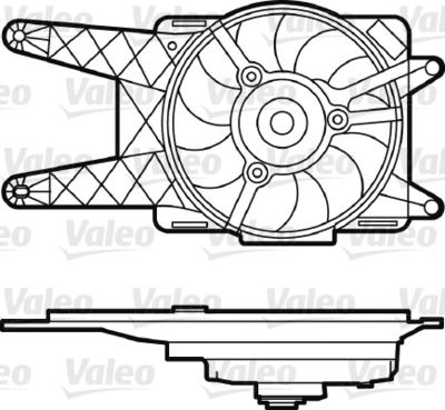 Вентилятор, охлаждение двигателя VALEO 698562 для FIAT SEICENTO