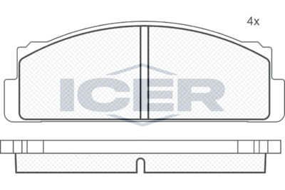 Комплект тормозных колодок, дисковый тормоз ICER 180041 для FIAT 128