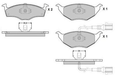 E.T.F. 12-1032 Тормозные колодки и сигнализаторы  для AUDI A2 (8Z0) 1.2 TDI