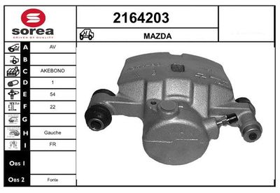 EAI 2164203 Тормозной суппорт  для MAZDA (Мазда)