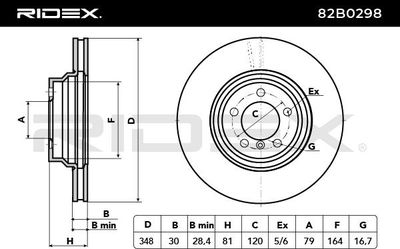 спирачен диск RIDEX 82B0298