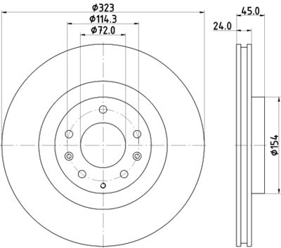 HELLA 8DD 355 115-201 Тормозные диски  для MAZDA RX-8 (Мазда Рx-8)