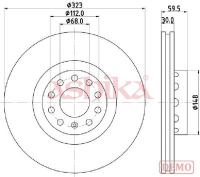 спирачен диск ASHIKA 60-00-0922C