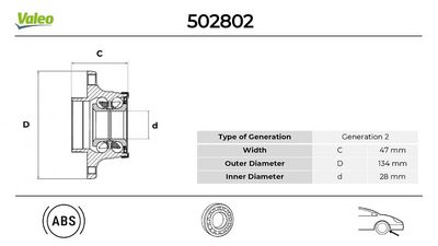 RADLAGERSATZ VALEO 502802