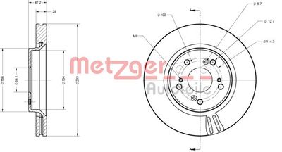 METZGER 6110584 Тормозные диски  для HONDA CR-V (Хонда Кр-в)