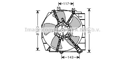 Вентилятор, охлаждение двигателя AVA QUALITY COOLING MZ7514 для MAZDA 323
