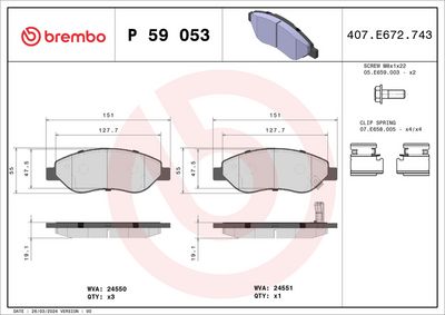 Brake Pad Set, disc brake P 59 053