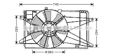 Вентилятор, охлаждение двигателя AVA QUALITY COOLING MZ7539 для MAZDA 5