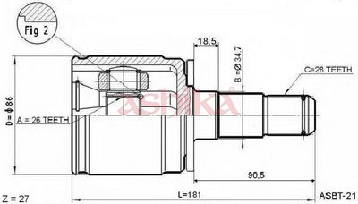 ASHIKA Jungčių komplektas, kardaninis velenas