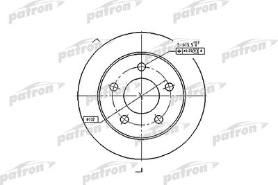 Тормозной диск PATRON PBD4038 для AUDI A6