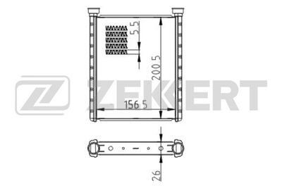 ZEKKERT MK-5126 Радиатор печки  для HYUNDAI VELOSTER (Хендай Велостер)