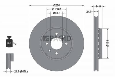 Tarcza hamulcowa PAGID 55546NC