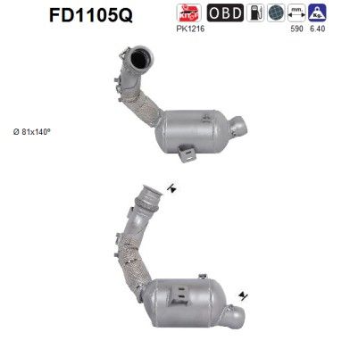 FILTRU FUNINGINE/PARTICULE SIST.DE ESAPAMENT AS FD1105Q