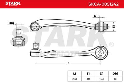 носач, окачване на колелата STARK SKCA-0051242