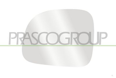 PRASCO Veidrodėlio stiklas, išorinis veidrodėlis
