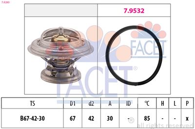 Termostat, środek chłodzący FACET 7.8280
