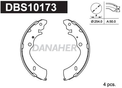 Комплект тормозных колодок DANAHER DBS10173 для ISUZU D-MAX