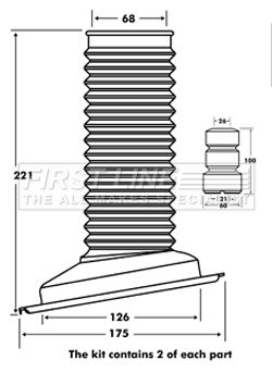 Dust Cover Kit, shock absorber FIRST LINE FPK7104