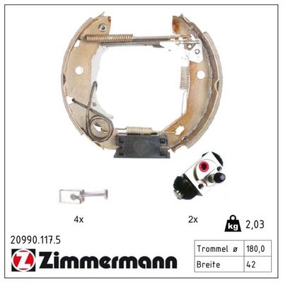 комплект спирачна челюст ZIMMERMANN