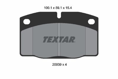 Комплект тормозных колодок, дисковый тормоз TEXTAR 2093903 для OPEL ASCONA