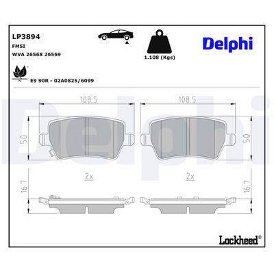 Remblokken set Achter , past: CHERY TIGGO 7 1.5/2.0 09.16-