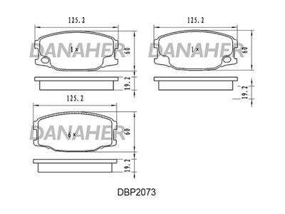 Комплект тормозных колодок, дисковый тормоз DANAHER DBP2073 для DAF 33