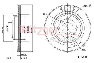 спирачен диск METZGER AUTOTEILE 6110858