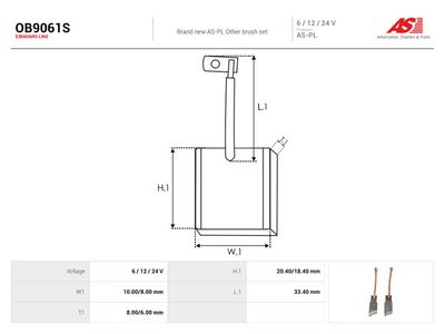 Kullbørste, dynamo AUTOSTARTER OB9061S