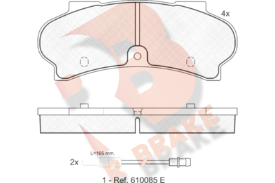 Комплект тормозных колодок, дисковый тормоз R BRAKE RB1028 для PEUGEOT J9