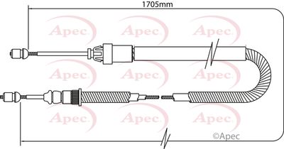 Cable Pull, parking brake APEC CAB1333