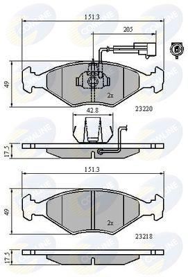 Комплект тормозных колодок, дисковый тормоз COMLINE CBP11295 для FIAT ALBEA