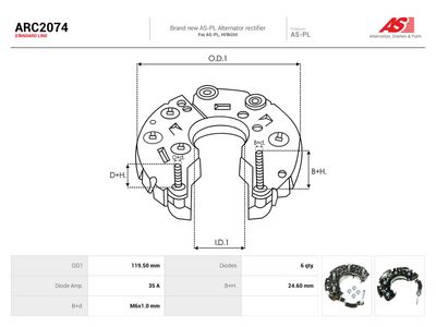 Tasasuuntain, generaattori AS-PL ARC2074 – ISUZU, HITACHI