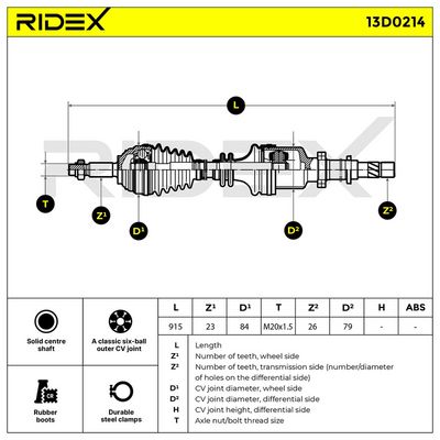 полуоска RIDEX