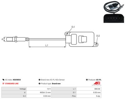 SENZOR NOX INJECTIE ADITIV AS-PL NOX9054 2