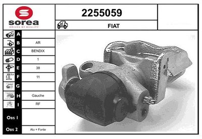 EAI 2255059 Тормозной суппорт  для FIAT ARGENTA (Фиат Аргента)