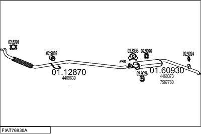 SISTEM DE ESAPAMENT MTS FIAT76930A008237