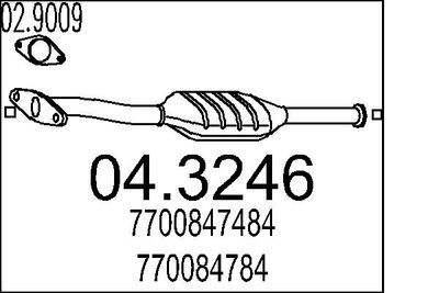 Катализатор MTS 04.3246 для RENAULT RAPID