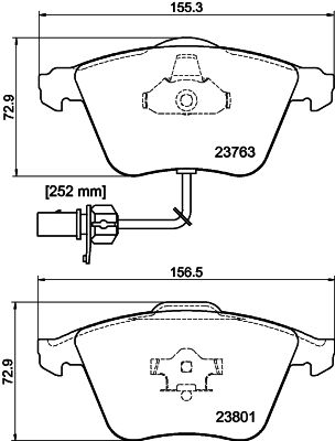 Комплект тормозных колодок, дисковый тормоз 8DB 355 009-201
