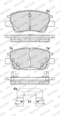 Remblokken set Voor , past: CHEVROLET BOLT, VOLT  OPEL AMPERA-E 1.4H/Electric 11.11-