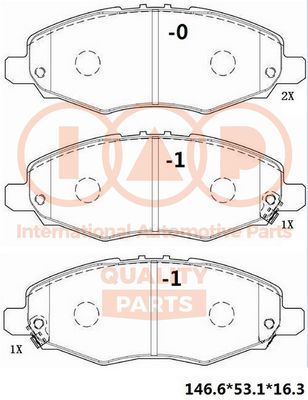 Комплект тормозных колодок, дисковый тормоз IAP QUALITY PARTS 704-17164 для TOYOTA HILUX