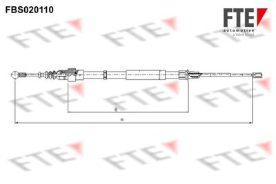 Тросик, cтояночный тормоз FTE 9250015 для AUDI TT